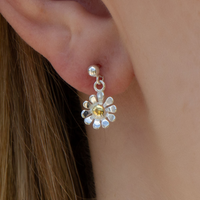 Sterling Silver Daisy Earrings
