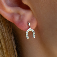 Sterling Silver Lucky Horseshoe Earrings