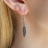 Sterling Silver Feather Earrings