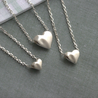 Sterling Silver Sculpted Heart Necklace