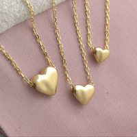 Gold Plated Sterling Silver Sculpted Heart Necklace