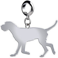 Wirehaired Vizsla Silhouette Silver Charm