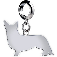 Corgi Silhouette Silver Charm