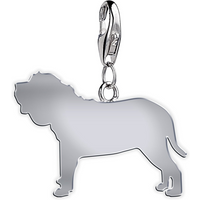Neapolitan Mastiff Silhouette Silver Charm