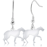 Great Dane Silhouette Silver Earrings