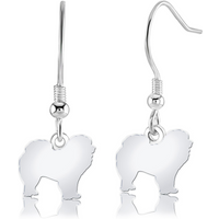 Chow Chow Silhouette Silver Earrings