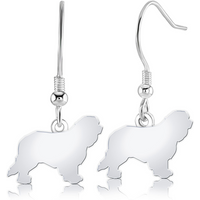 Cavalier King Charles Spaniel Silhouette Silver Earrings