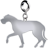 Great Dane Silhouette Silver Charm