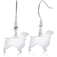 Field Spaniel Silhouette Silver Earrings