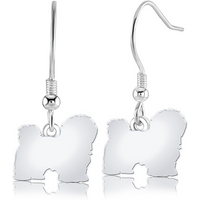 Coton De Tulear Silhouette Silver Earrings
