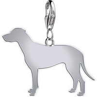 Dalmatian Silhouette Silver Charm
