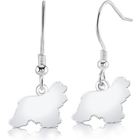 American Cocker Spaniel Silhouette Silver Earrings
