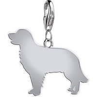 Golden Retriever Silhouette Silver Charm