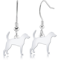 Foxhound Silhouette Silver Earrings