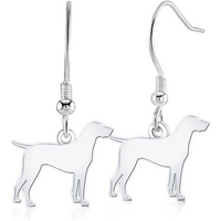 German Shorthaired Pointer Silhouette Silver Earrings