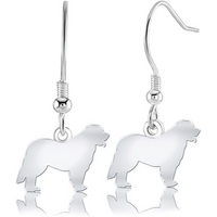 Leonberger Silhouette Silver Earrings
