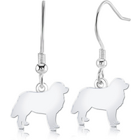 Estrela Mountain Dog Silhouette Silver Earrings