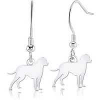 Bavarian Mountain Hound Silhouette Silver Earrings