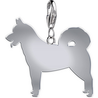 Greenland Dog Silhouette Silver Charm