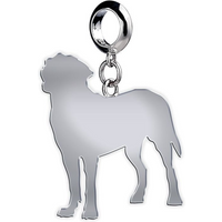 Great Swiss Mountain Dog Silhouette Silver Charm