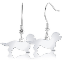 Dandie Dinmont Terrier Silhouette Silver Earrings