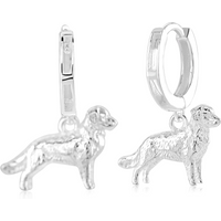 Golden Retriever Silver Earrings