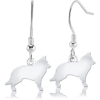 Belgian Shepherd (Tervueren) Silhouette Silver Earrings