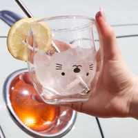 Animal Double-Walled Glass & Free Personalised Straw