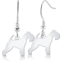 Lakeland Terrier Silhouette Silver Earrings