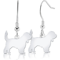 Grand Basset Griffon Vendéen Silhouette Silver Earrings