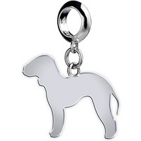Bedlington Terrier Silhouette Silver Charm