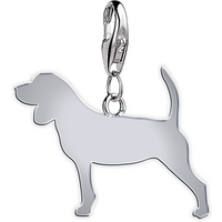Beagle Silhouette Silver Charm