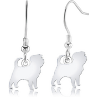 Affenpinscher Silhouette Silver Earrings