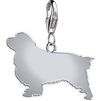Clumber Spaniel Silhouette Silver Charm