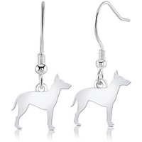 Manchester Terrier Silhouette Silver Earrings