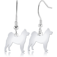 Akita Silhouette Silver Earrings
