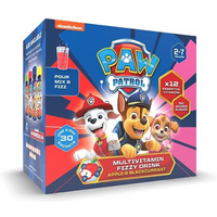 PAW Patrol Multivitamin Fizzy Drink Apple & Blackcurrant Flavour Pack of 30 Sachets