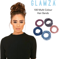 Glamza Multi Colour Hair Bands 5 colours 100 Pack