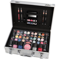 51pc Vanity Case - SILVER CASE - BLACK INSIDE