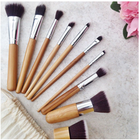 Glamza Bamboo Make Up Brush Set - 6pc or 10pc