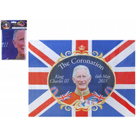 Union Jack coronation rayon rectangle flag - 85cm X 60cm - 031030