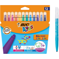 BIC 998687 Kids Kid Couleur Baby Colouring Pens Assorted - Pack of 12
