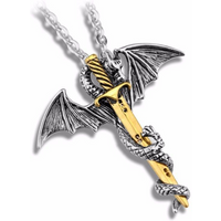 Generise Game of Throne Inspired Sword Dragon Necklace