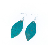 Natural cork fabric three colors handmade women's earrings