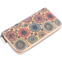 Various patterns natural cork women zipper card wallet- Vega