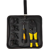 7PC Ratchet Crimping Tool Set | 5 Interchangeable Jaws | Insulated, Bare, Tube | Carry Case and Screwdriver