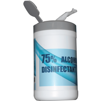 75% Alcohol Wipes, Dispenser with 100 Non-Woven Wipes for Cleaning, Sterilising Surfaces, Hands, and Toys