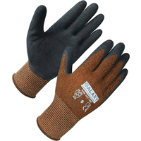 Black Crinkle Latex Work Gloves, Strong Grip, Breathable Cotton Spandex Liner, Abrasion Resistant, Ideal for Construction, DIY, Landscaping