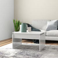 vidaXL Coffee Table High Gloss White 68x50x38 cm Engineered Wood