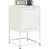 vidaXL Bedside Cabinets 2 pcs White 36x39x60.5 cm Steel